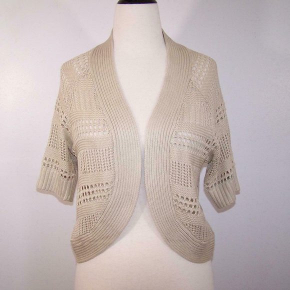 Liz Claiborne Beige Knit Shrug - Picture 1 of 6